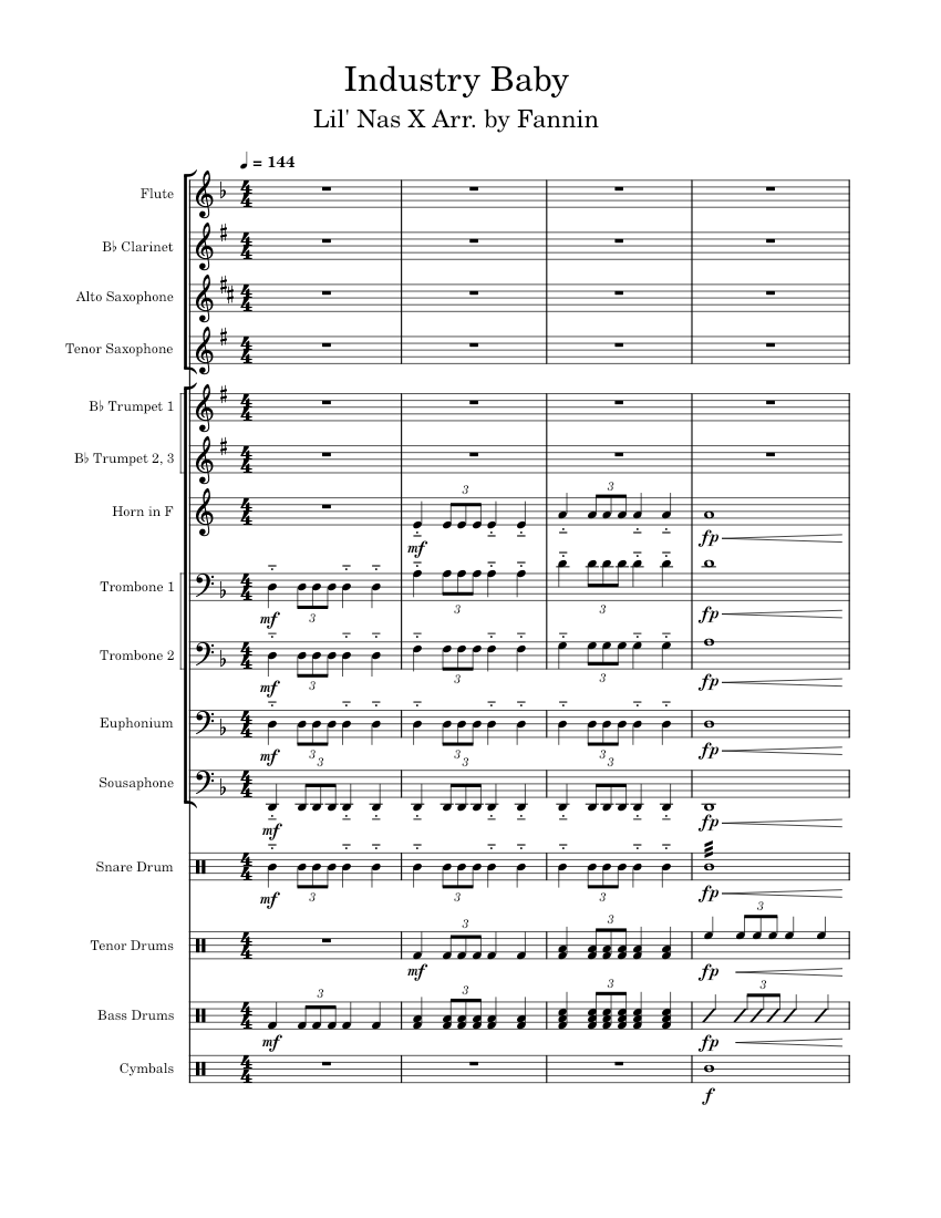 Industry Baby Lil Nas X and Jack Harlow Sheet music for Trumpet (In B