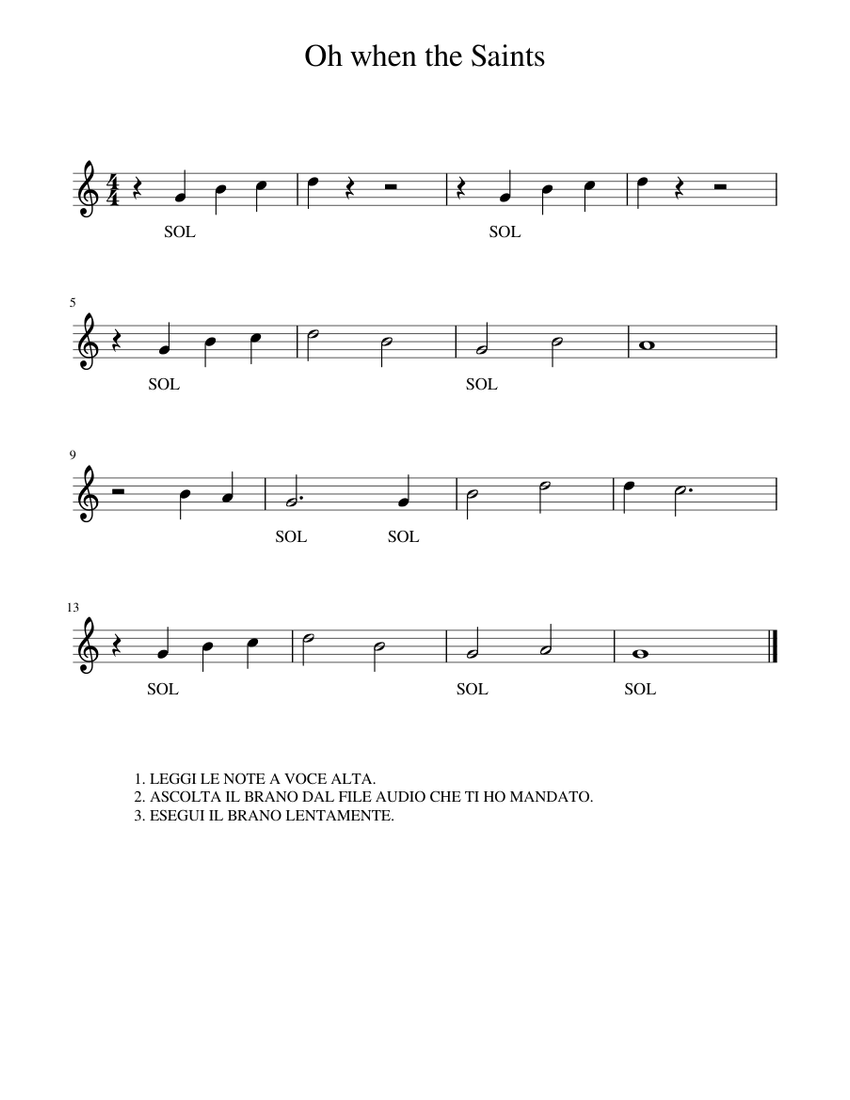 Oh when the Saints Sheet music for Flute (Solo) | Musescore.com
