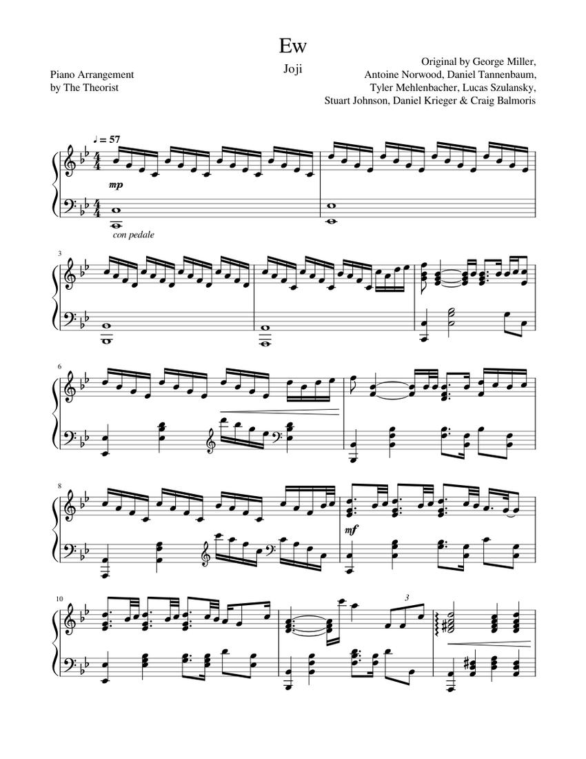 Ew - Joji Sheet music for Piano (Solo) | Musescore.com