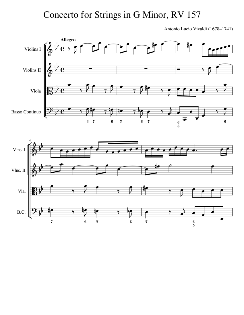 Concerto for Strings in G minor RV 157