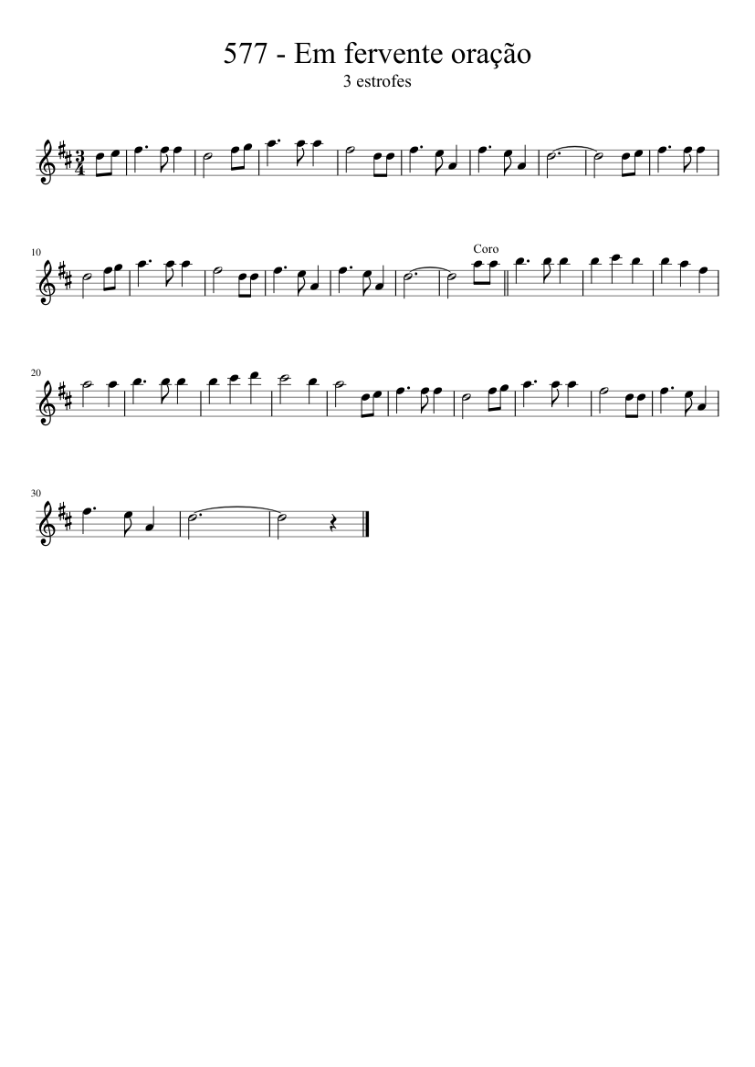 577 Em Fervente Oracao Sheet Music Musescore Com 577 em fervente oracao sheet music