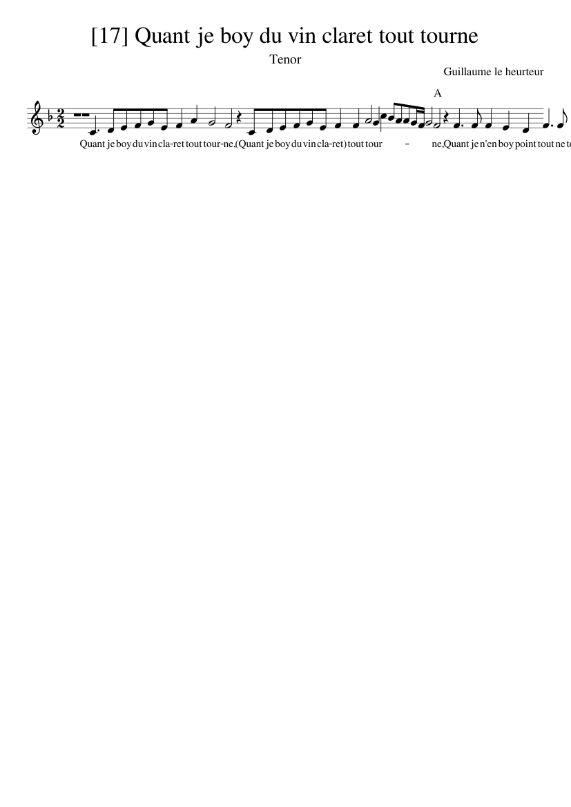 [17] Quant je boy du vin claret tout tourne