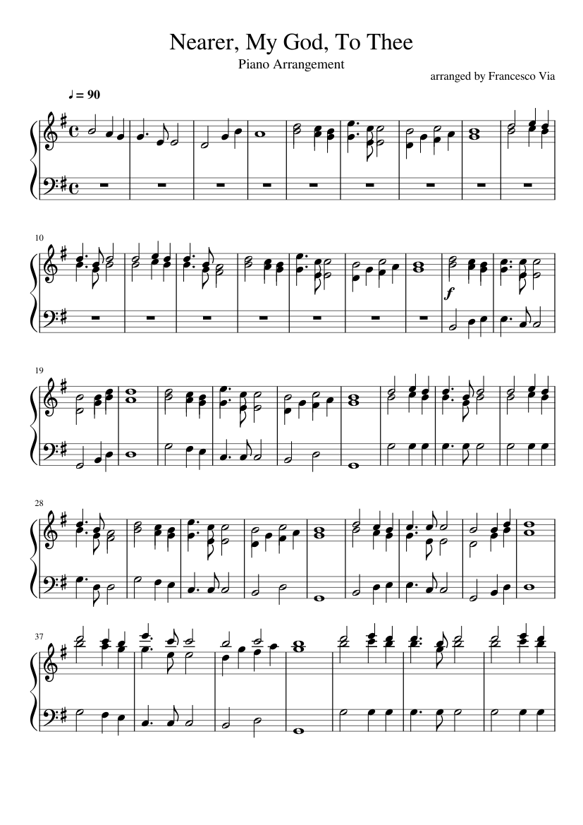 Nearer My God To Thee (Piano arrangement) Sheet music for Piano (Solo) Easy  | Musescore.com