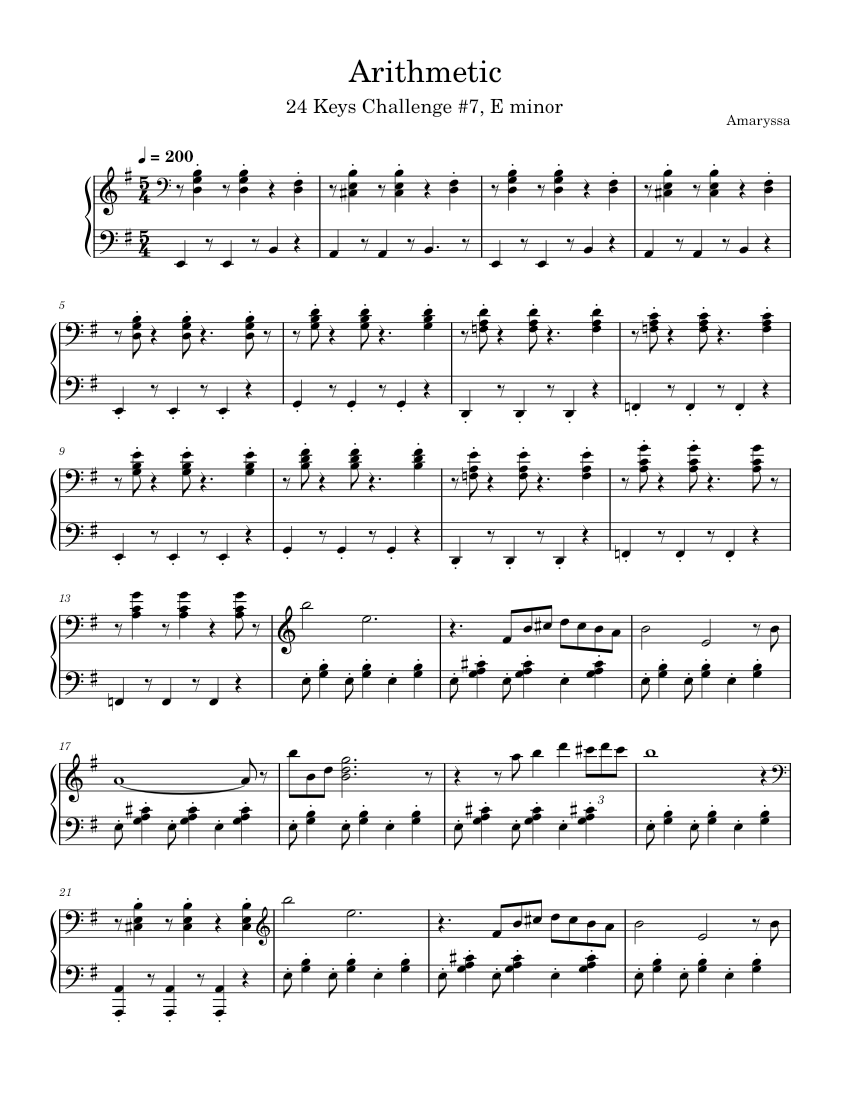 Arithmetic Sheet music for Piano (Solo) | Musescore.com