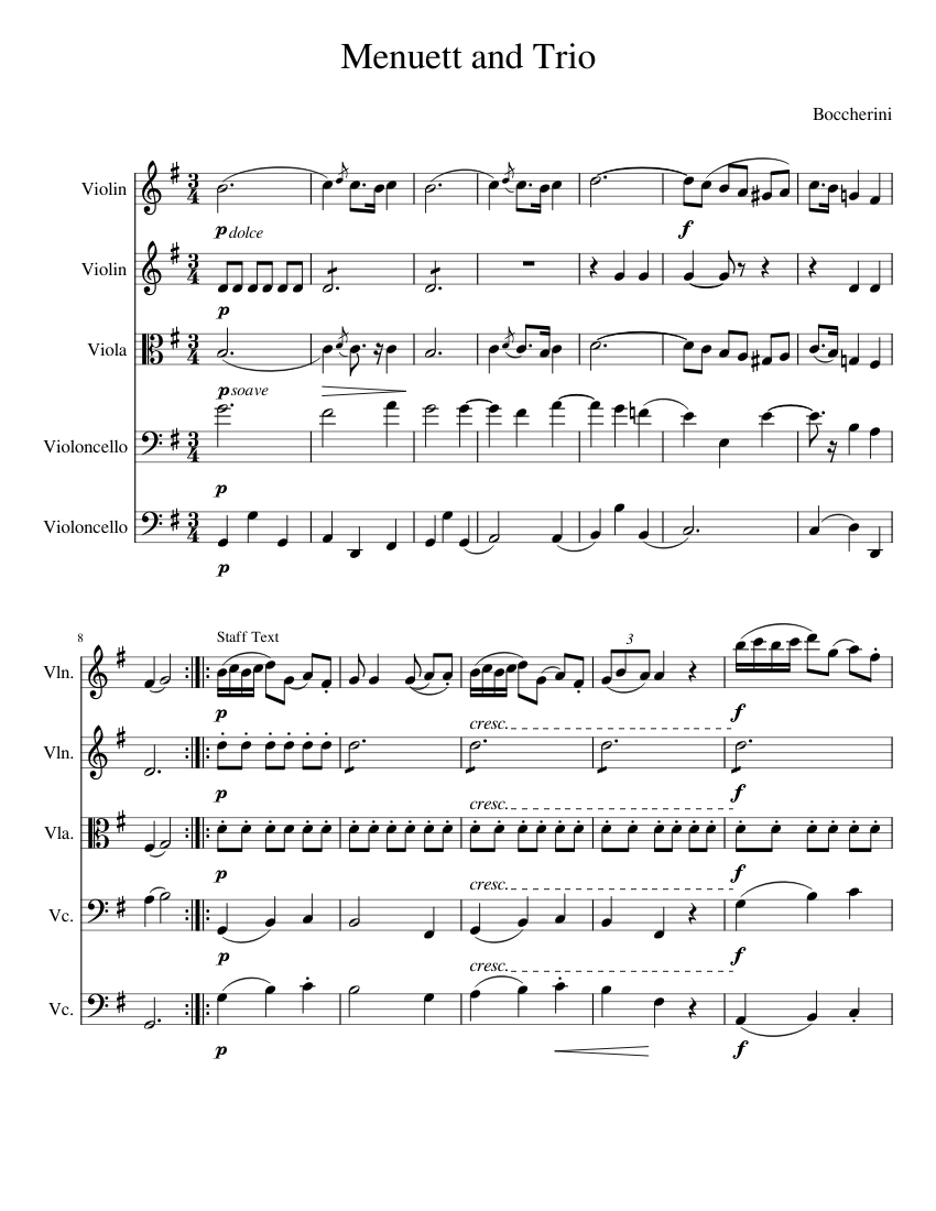 Menuet and Trio from String Quintet in C major (Lauterbach)