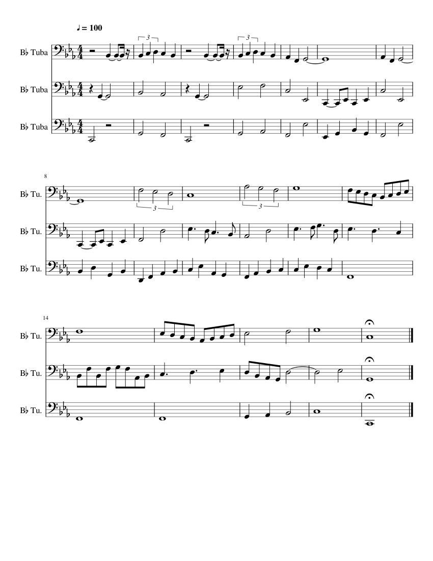 A tuba trio Sheet music for Tuba (Mixed Trio)