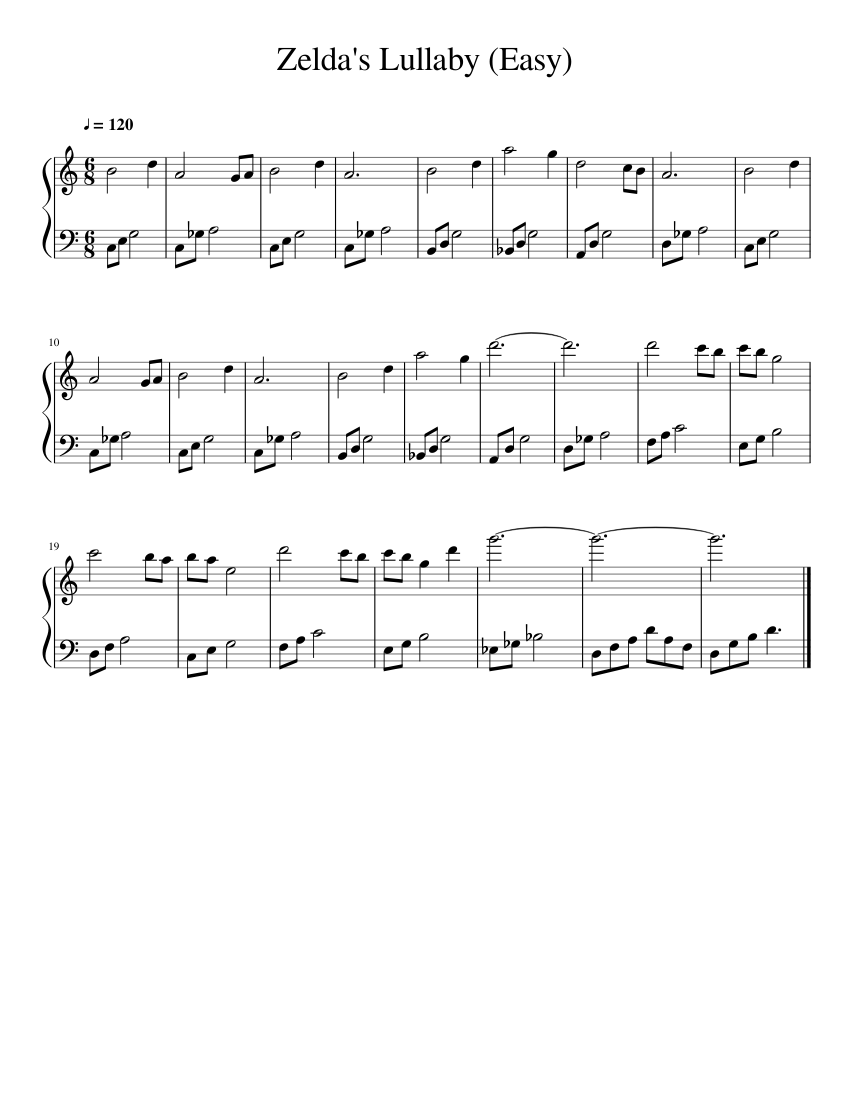 Zelda's Lullaby - Piano Sheet music for Piano (Solo)