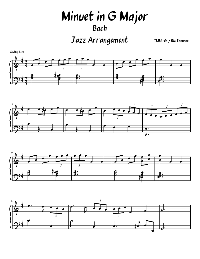 Minuet in G major BWV Anh.114