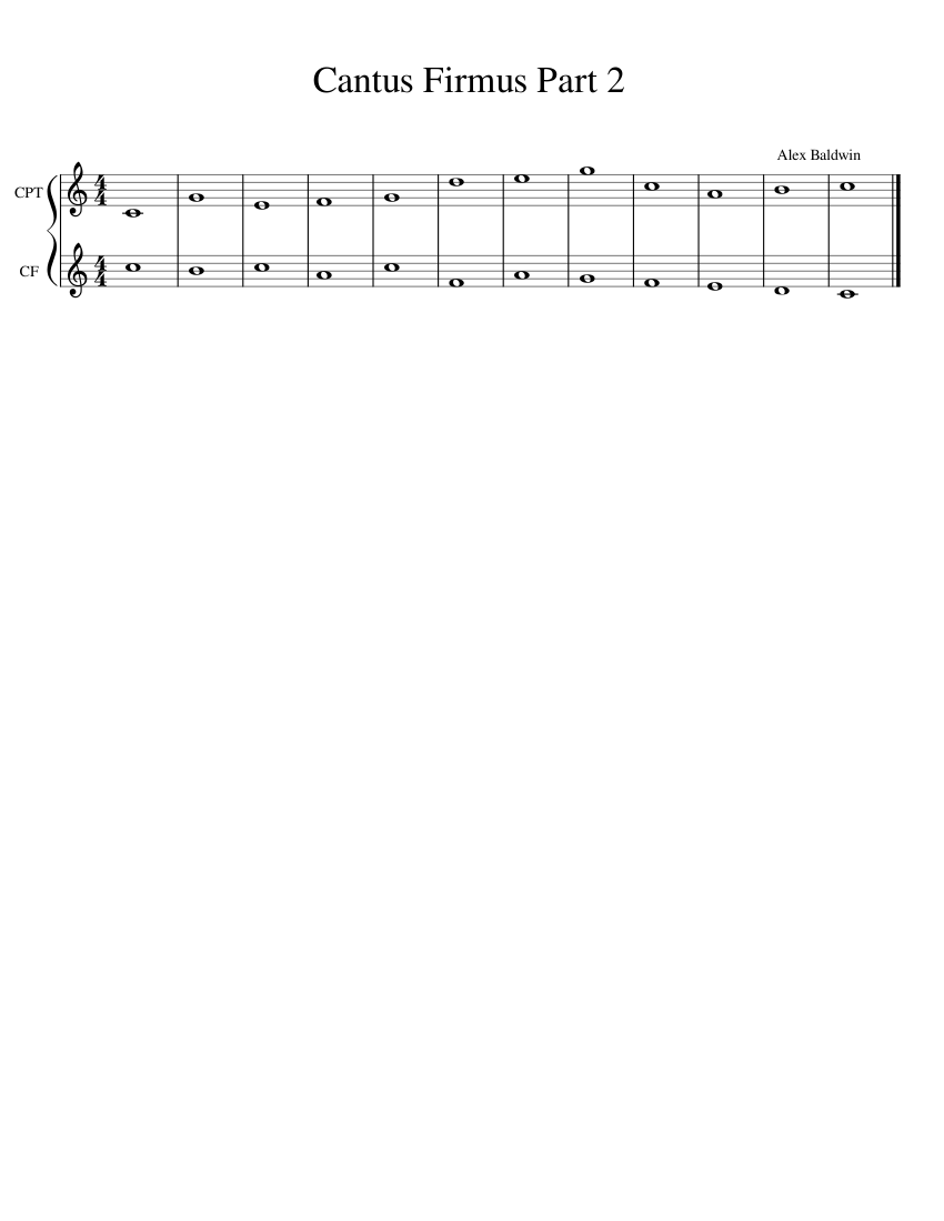 Cantus Firmus Part 2 Sheet music for Piano (Solo)