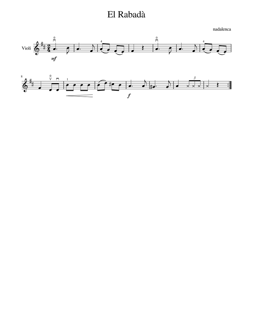El Rabadà Sheet music for Violin