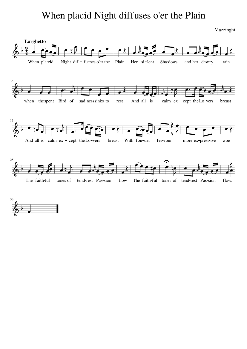 When placid Night diffuses o'er the Plain