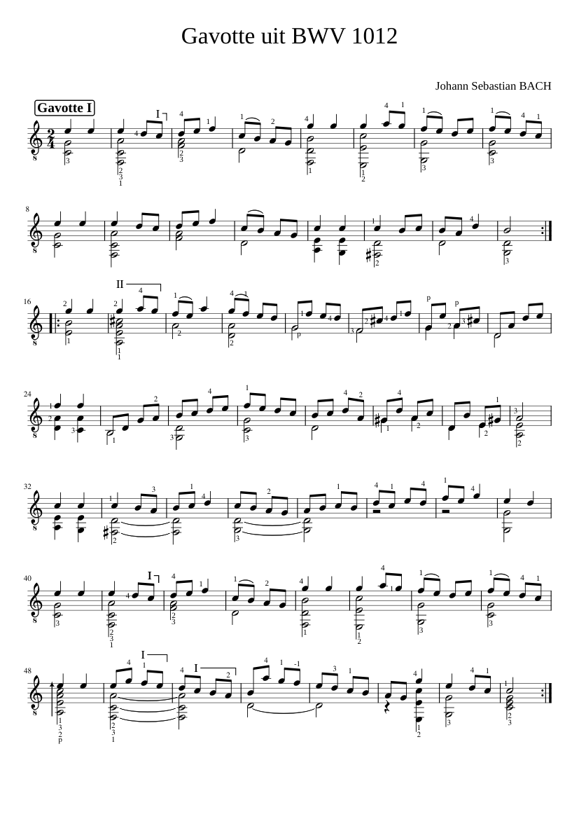 Gavotte BWV 1012