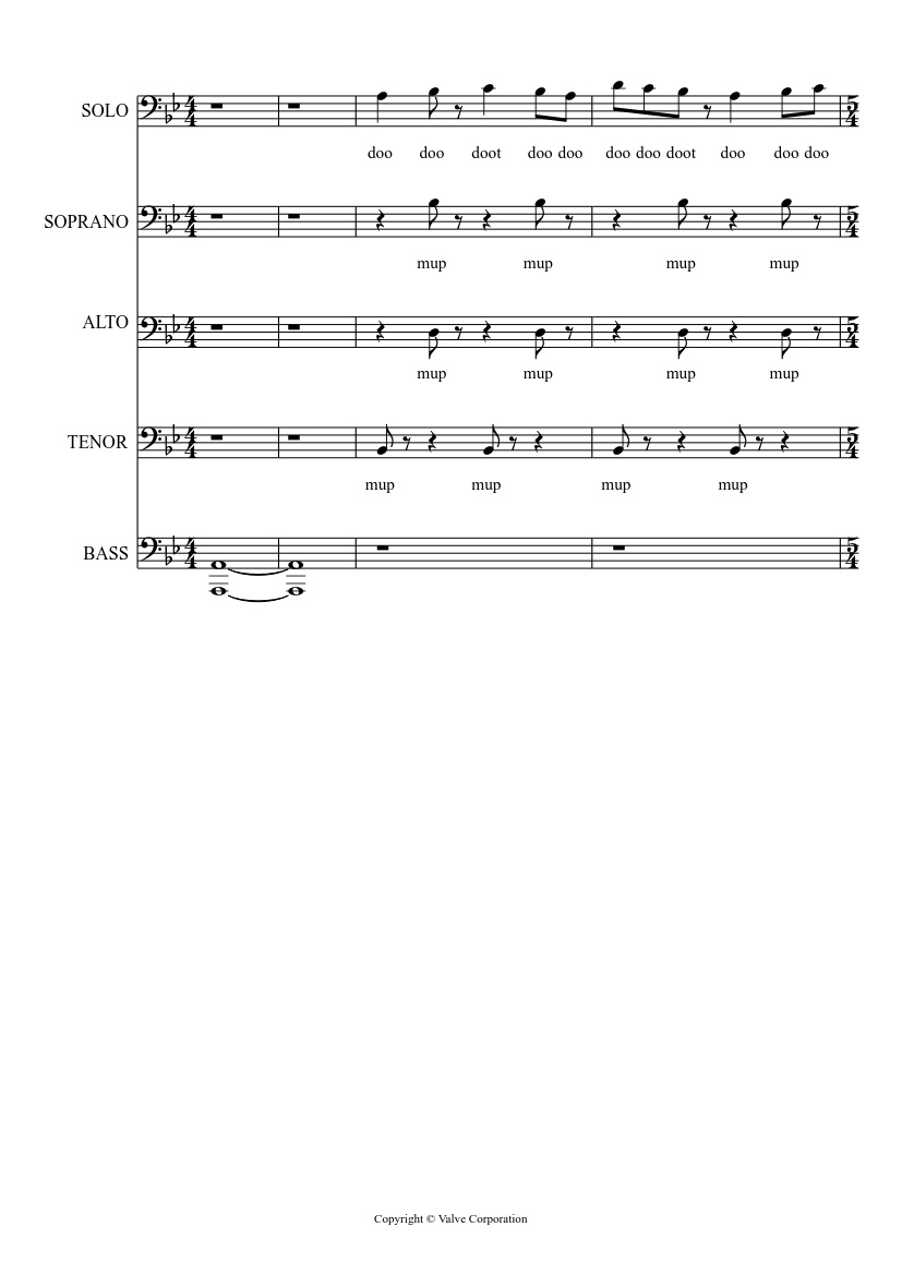 Cara Mia Addio for Trombone Quintet Sheet music for Bass guitar (Solo) |  Download and print in PDF or MIDI free sheet music with lyrics |  Musescore.com