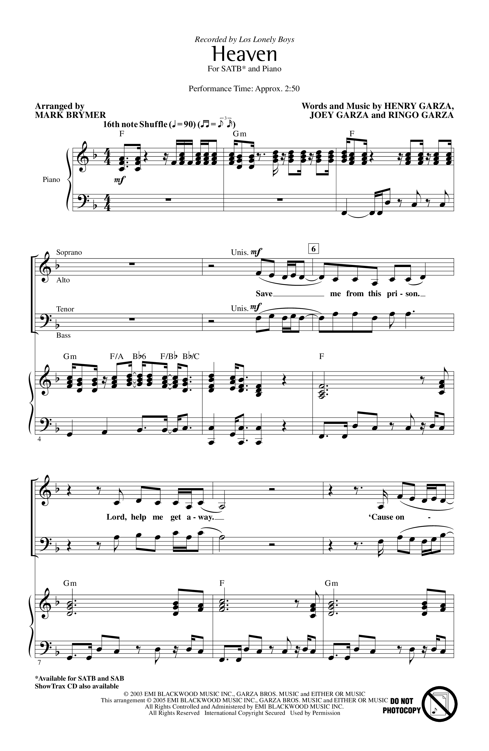 Play Official version of Heaven sheet music by Los Lonely Boys for Vocals |  MuseScore.com