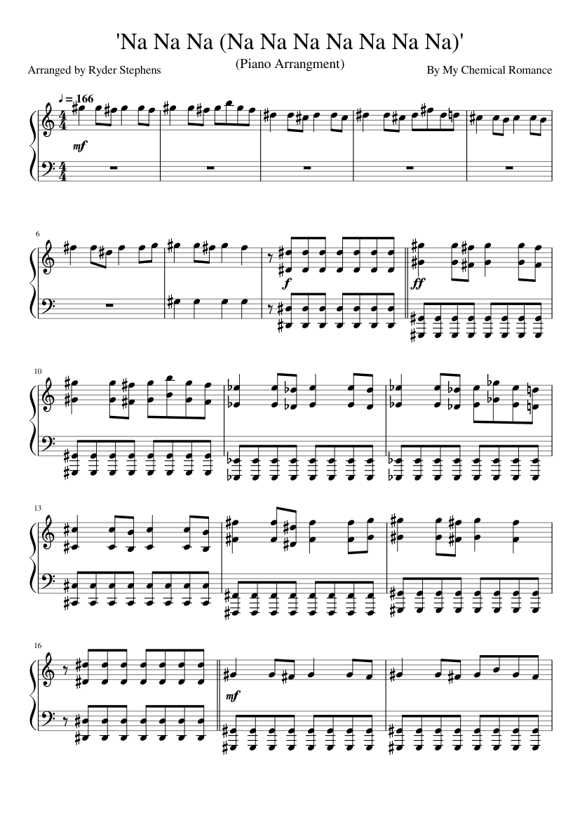 Na Na Na (Na Na Na Na Na Na Na)' - Piano Arrangement Sheet music for Piano  (Solo) | Musescore.com