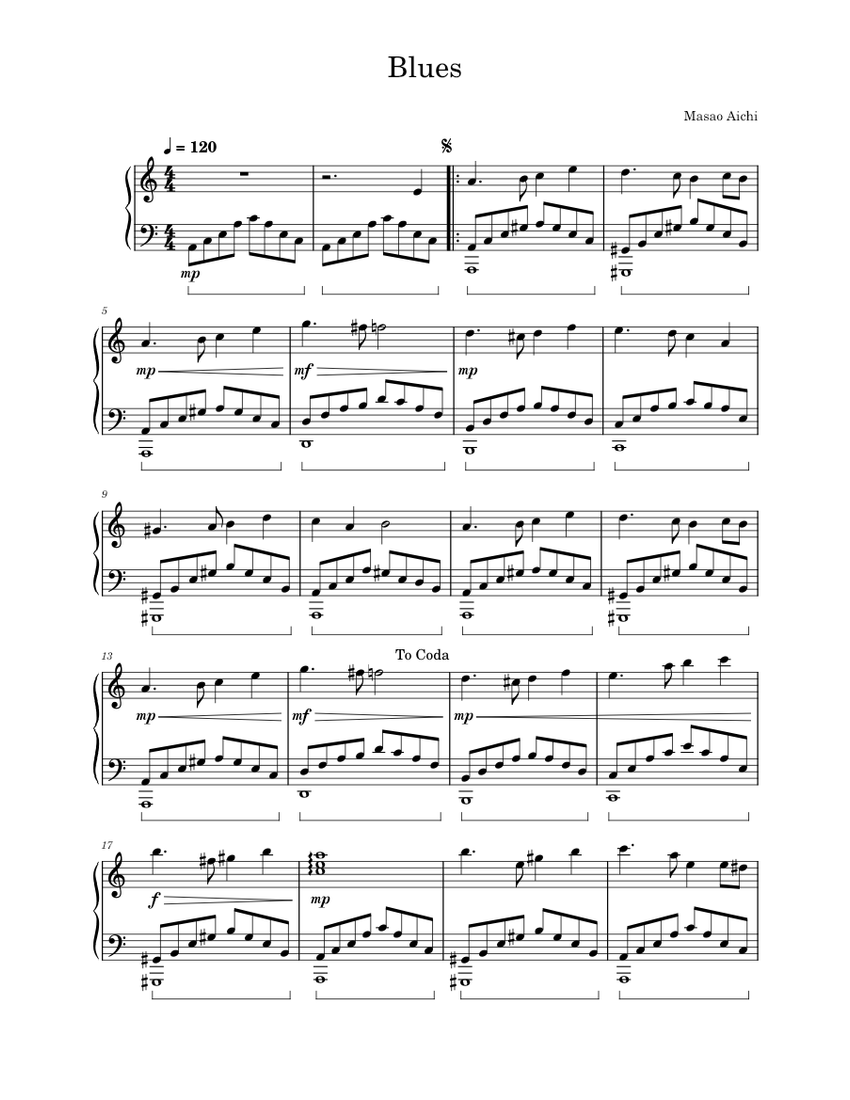 Blues Sheet music for Piano (Solo) | Musescore.com