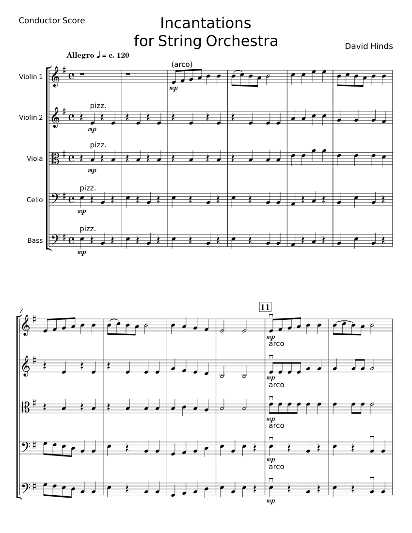 Incantations - David Hinds Sheet Music for Violin, Viola, Cello