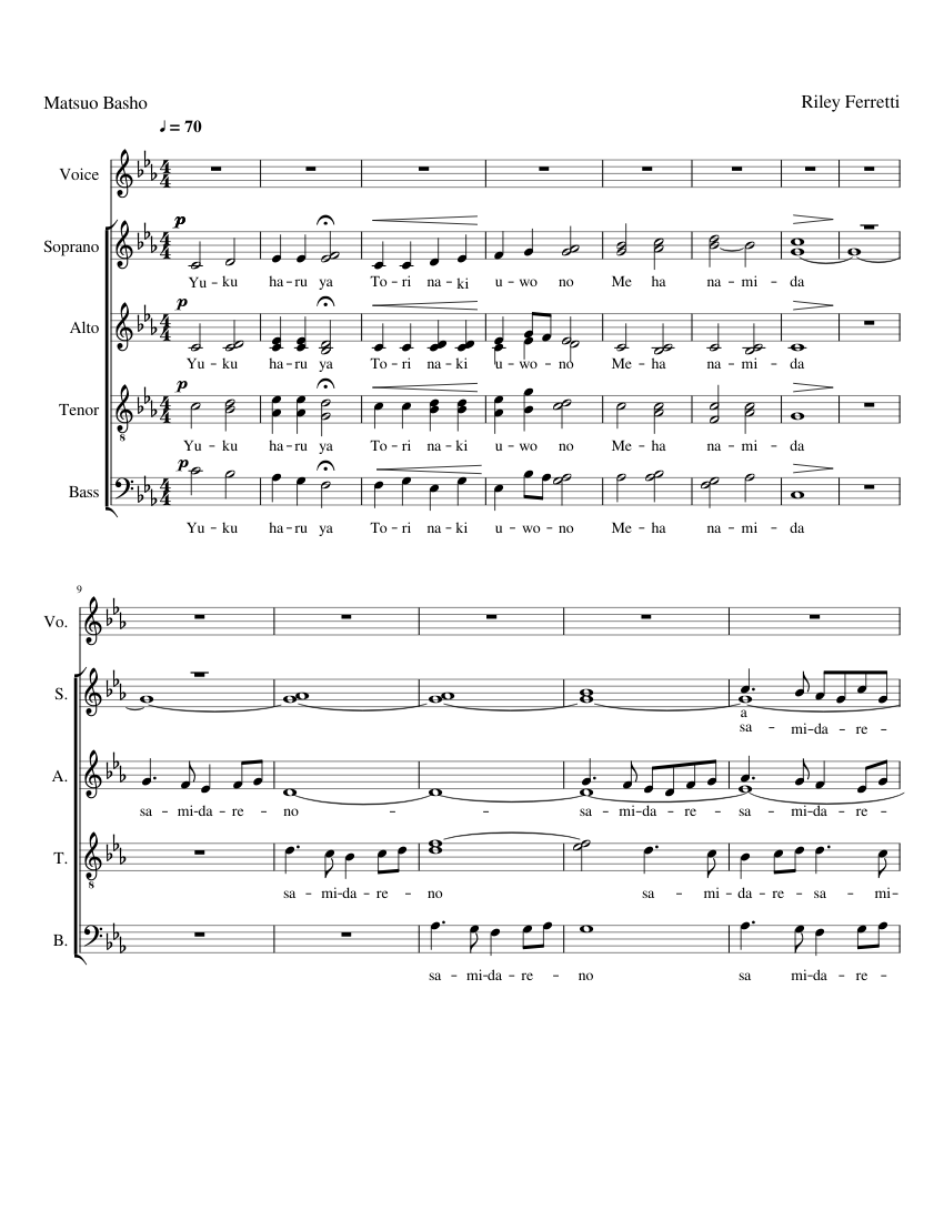 haiku Sheet music for Soprano, Alto, Tenor, Bass voice & more ...