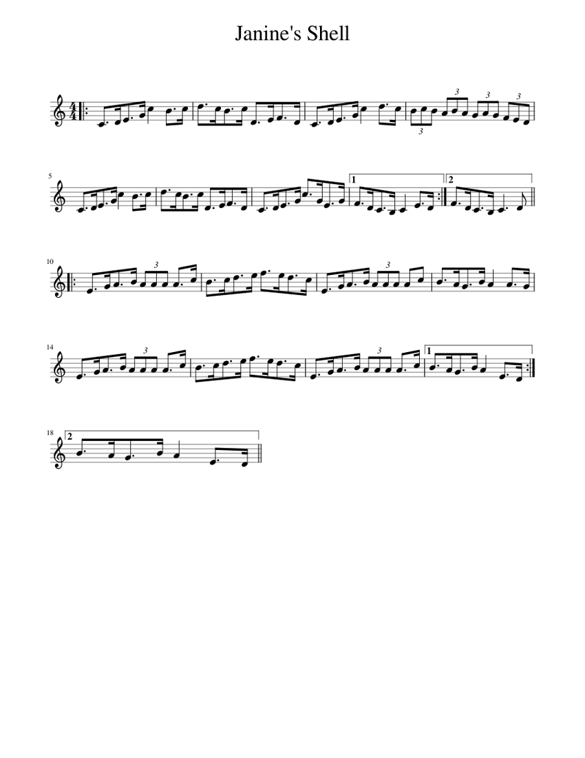 Jantine Shell Janine's Shell Sheet music for Piano (Solo) Easy | Musescore.com