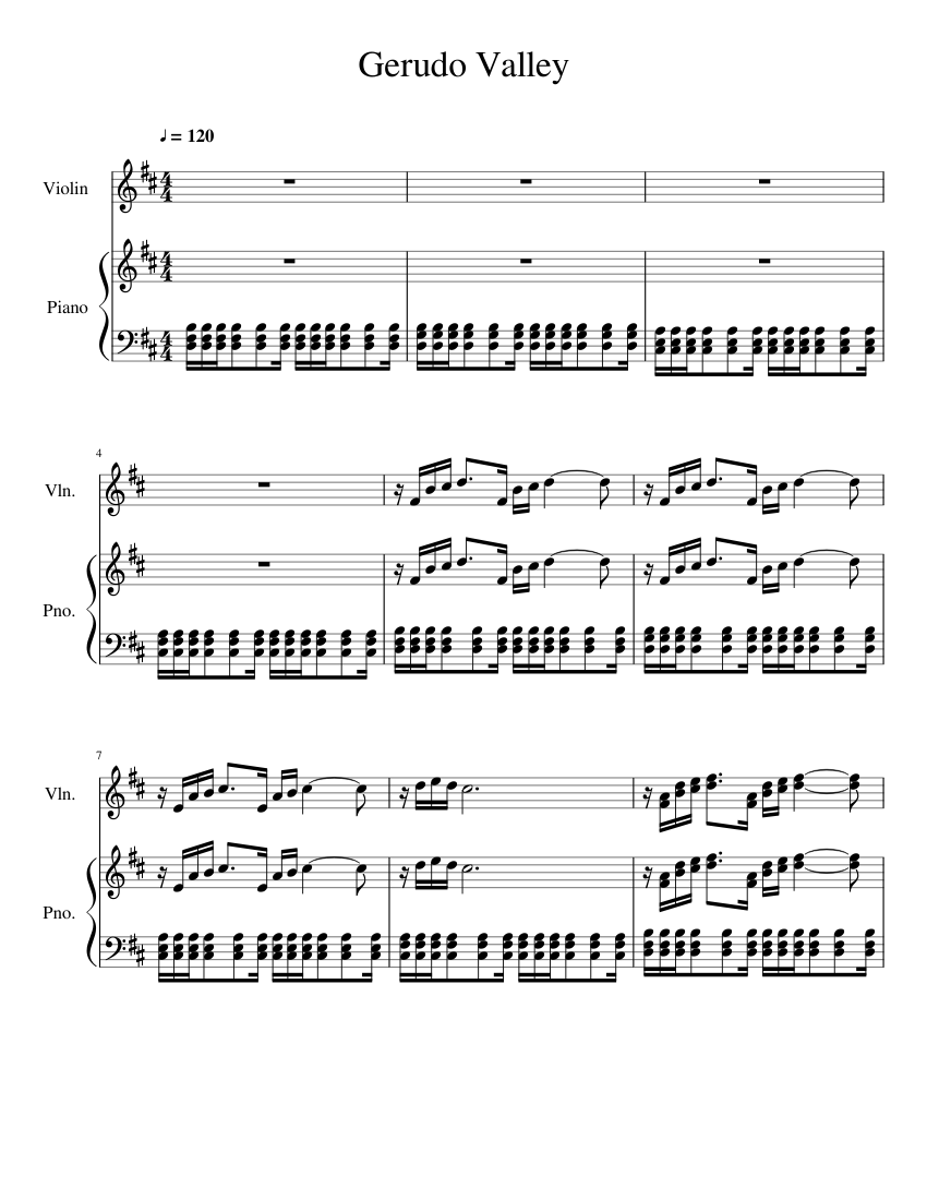 Gerudo Valley Sheet music for Piano, Violin (Solo) | Musescore.com
