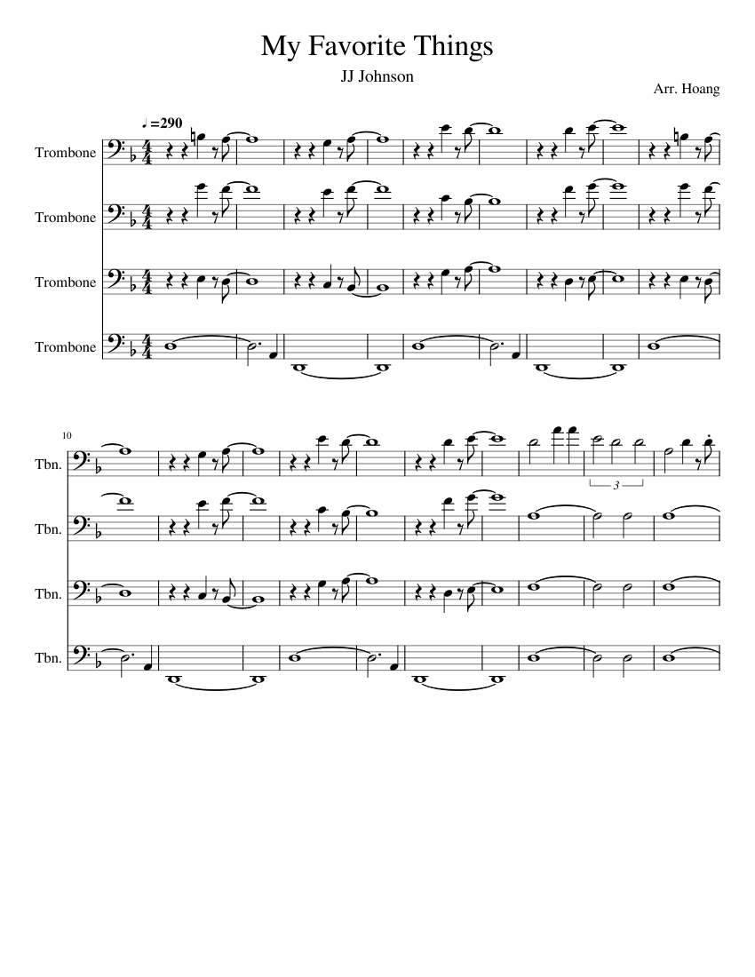 my favorite things brass quintet sheet music