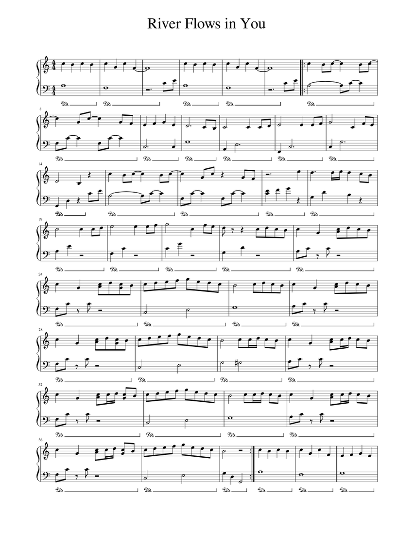 River Flows in You [Easy version] Sheet music for Piano (Solo