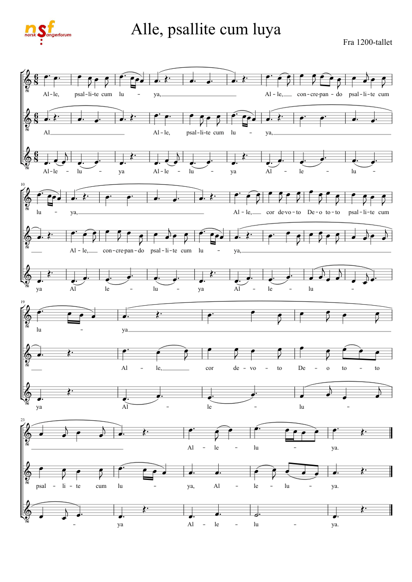 Alle Psallite Cum Luya