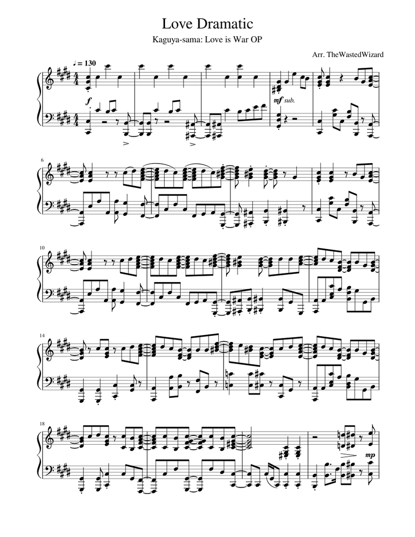 My Nonfiction - かぐや様は告らせたい-ウルトラロマンティック-』Kaguya-sama: Love Is War: Ultra  Romantic Ep 5 ED Sheet music for Piano (Solo)