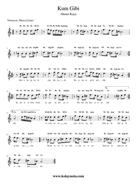 Free Ahmet Kaya sheet music | Download PDF or print on Musescore.com