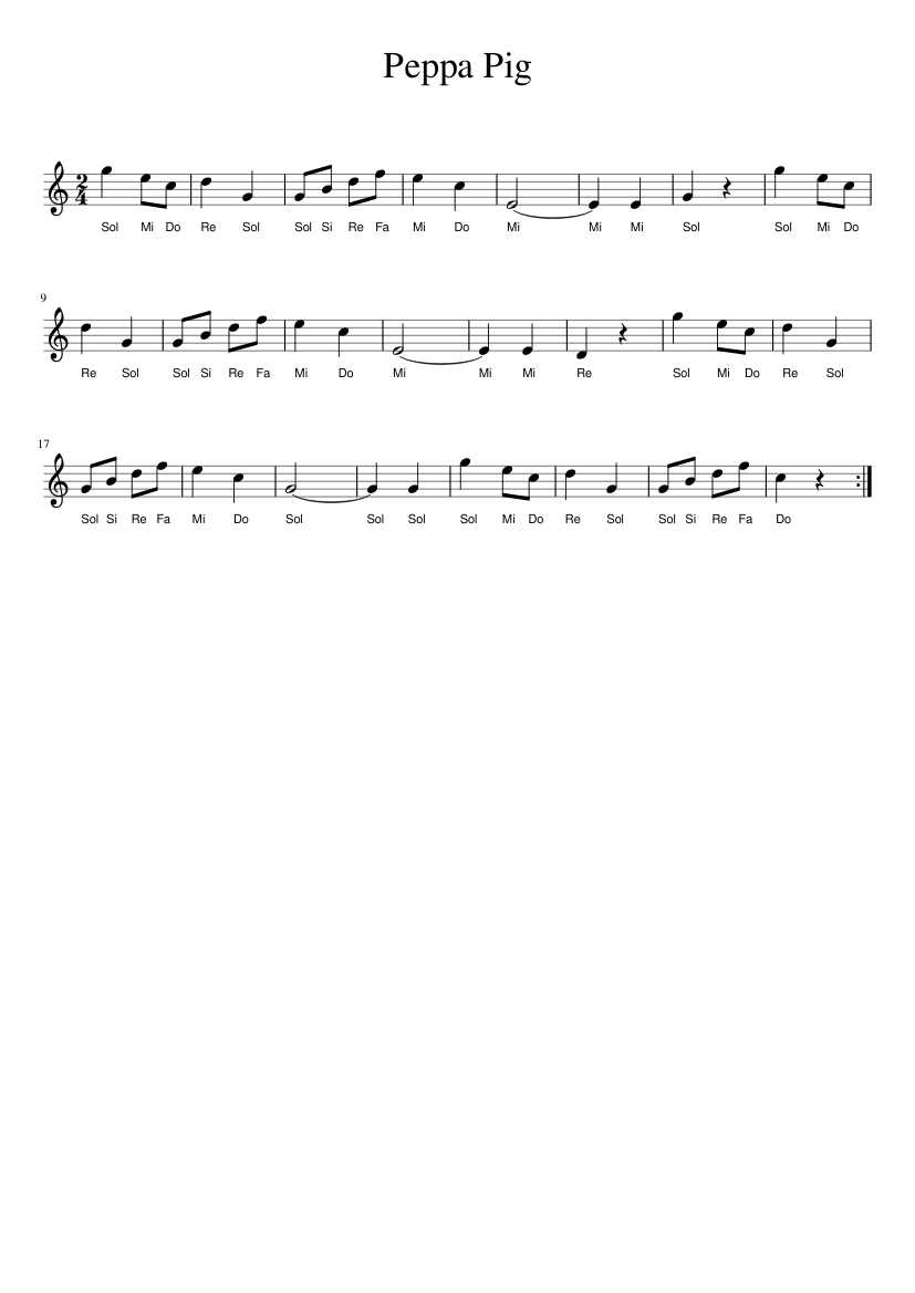 Peppa Pig Sheet music for Piano (Solo) | Musescore.com