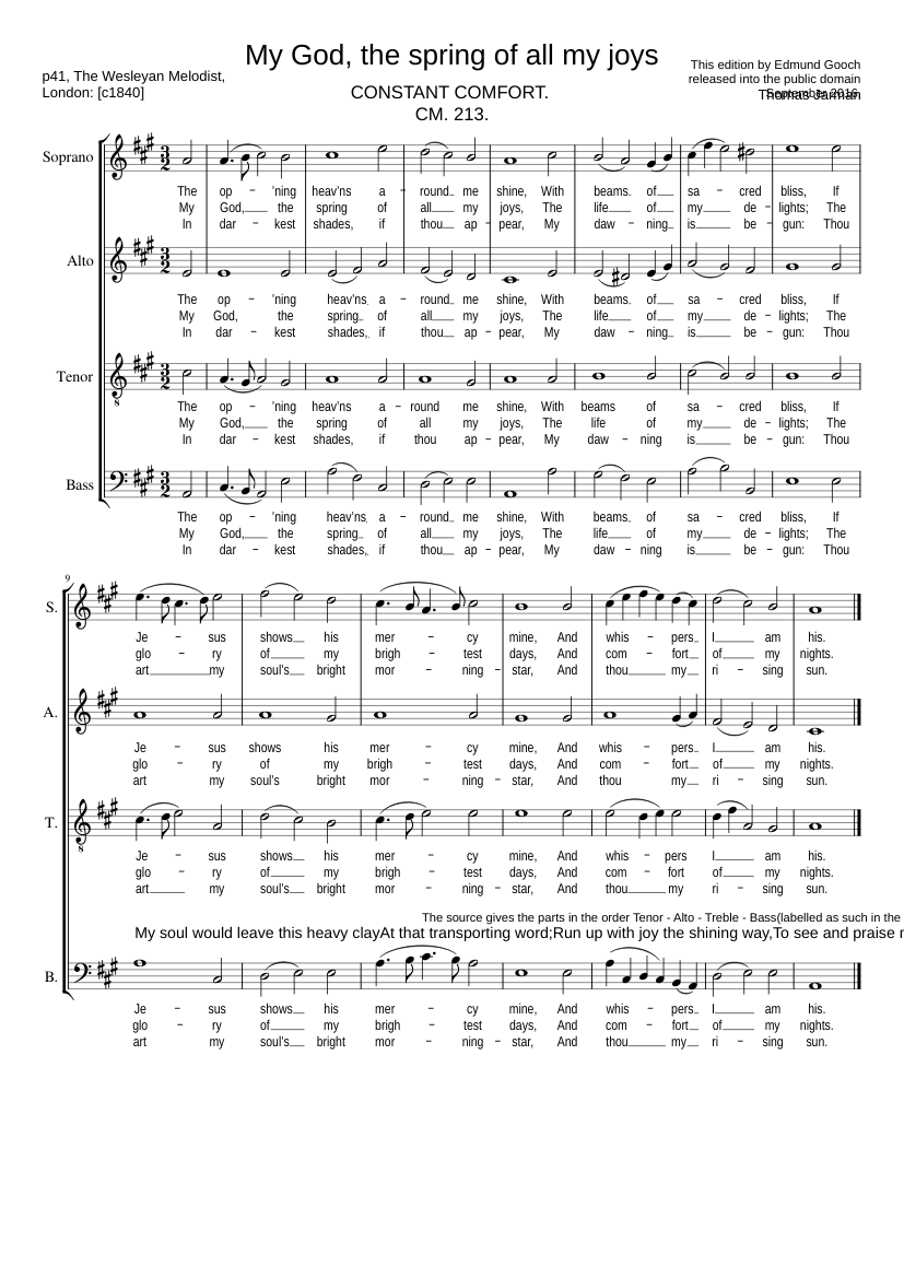 My God the spring of all my joys
