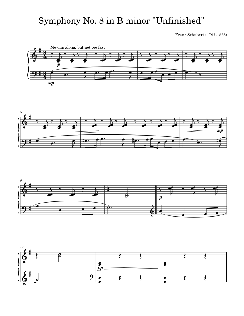 Symphony No 8 In B Minor Unfinished Franz Schubert Sheet Music symphony-no-8-in-b-minor-unfinished-franz-schubert-sheet-music
