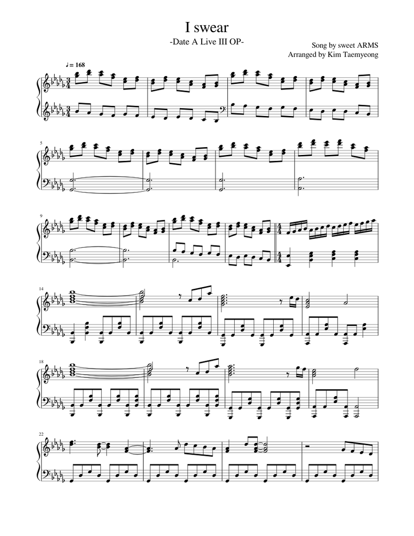 date a live new Sheet music for Piano (Solo)