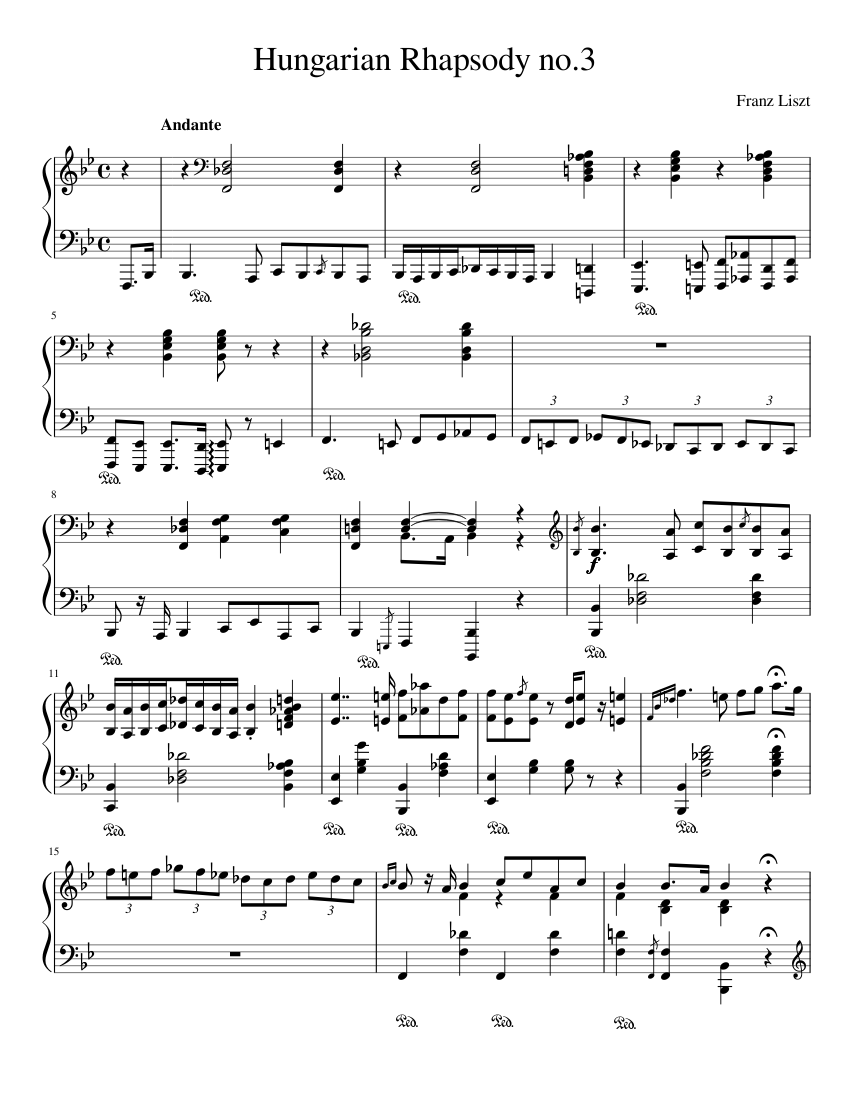 Hungarian Rhapsody No.3 Sheet music for Piano (Solo) | Musescore.com