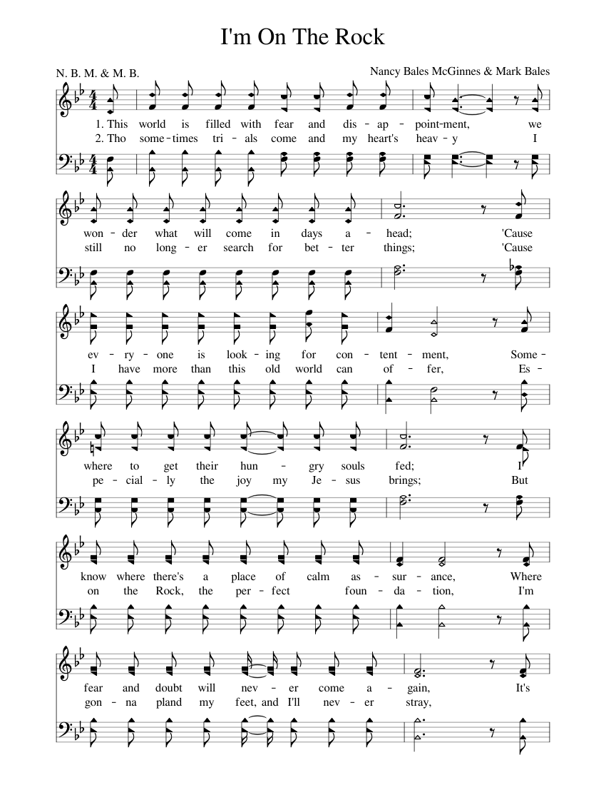 I'm On The Rock Sheet music for Female, Male (Choral) | Musescore.com