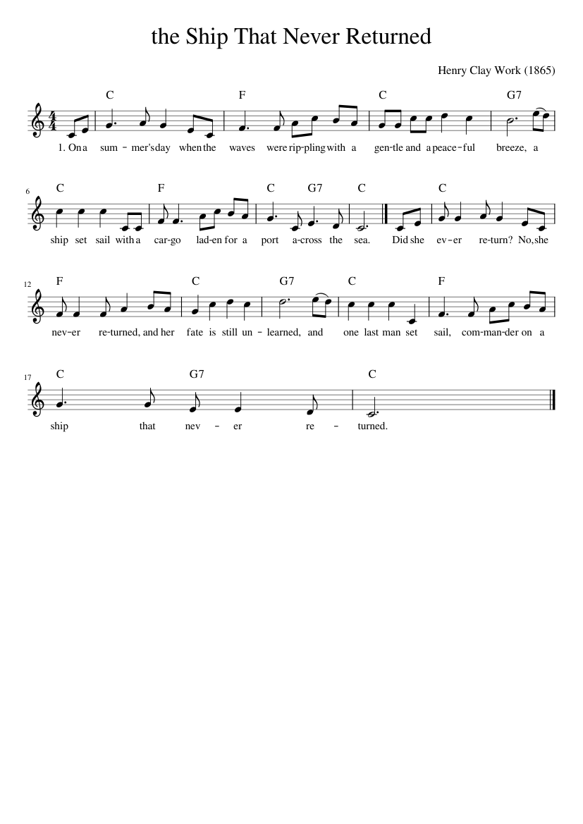 The Ship That Never Returned