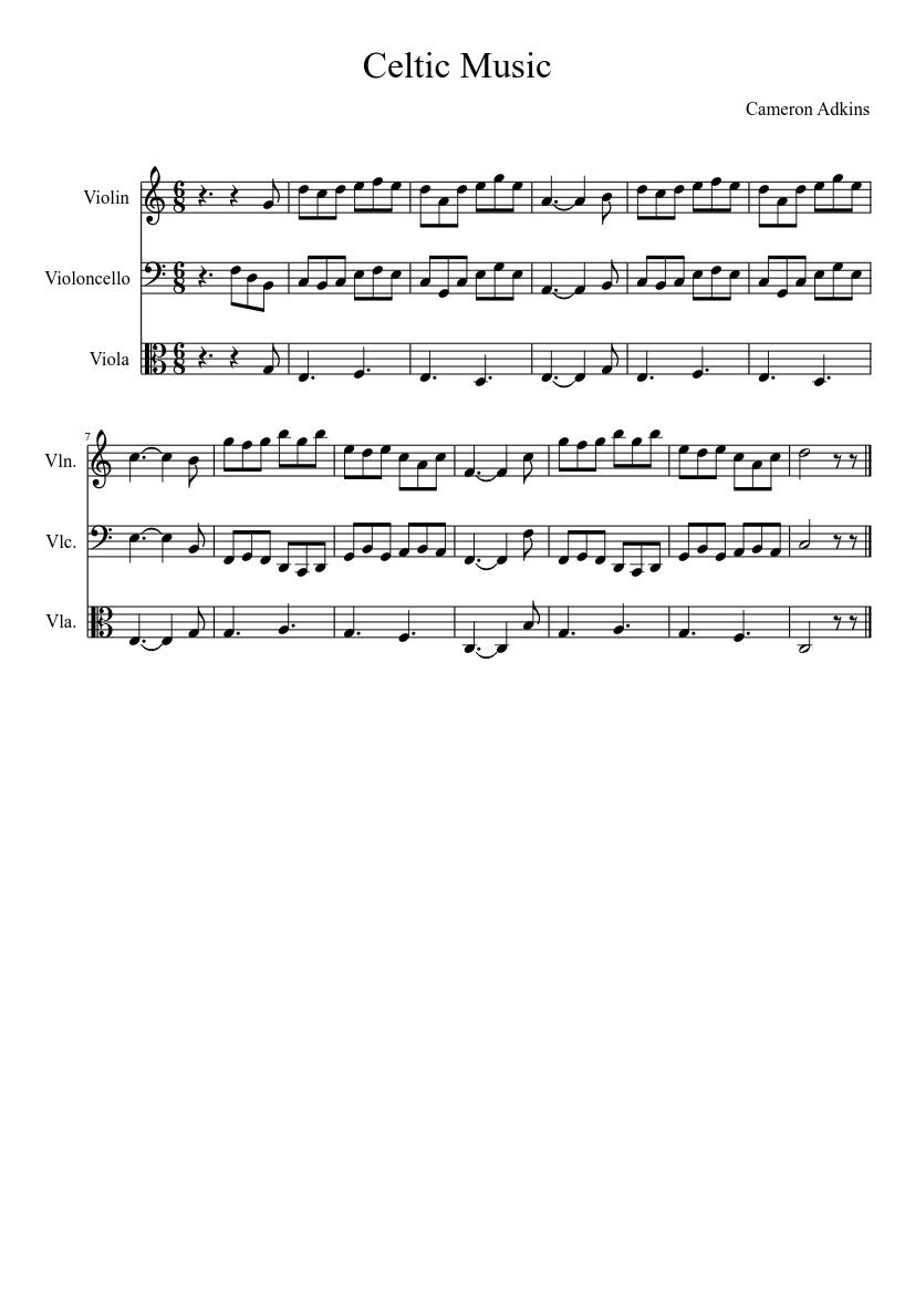 Celtic Music Sheet music for Violin, Viola (String Duet) | Musescore.com