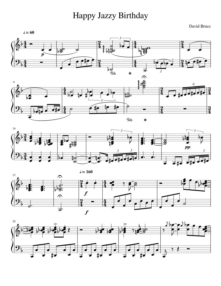 Happy Jazzy Birthday Sheet music for Piano (Solo) | Musescore.com