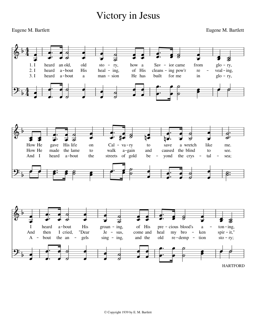 Victory in Jesus Sheet music for Piano (Solo) Easy