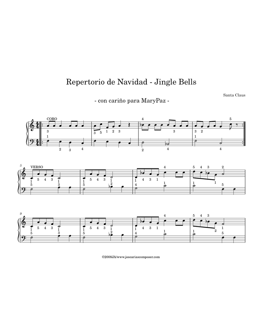 Jingle Bells Sheet music for Piano (Solo) | Musescore.com