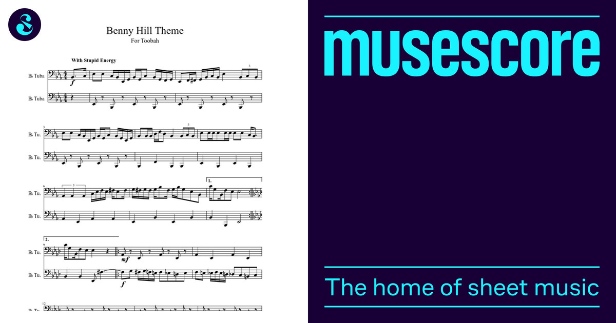 Benny Hill Theme for tuba Sheet music for Tuba (Brass Duet) | Musescore.com