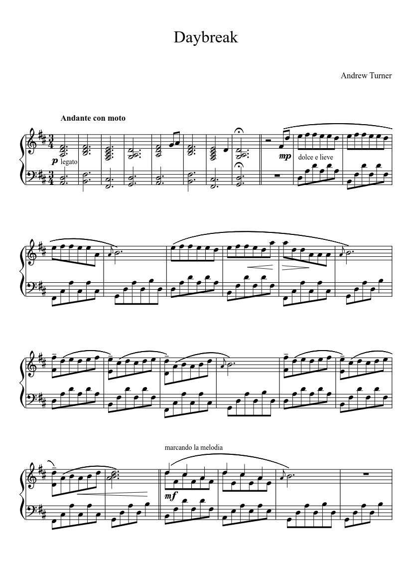 Daybreak - Contemporary Piano Composition Sheet music for Piano (Solo) |  Musescore.com