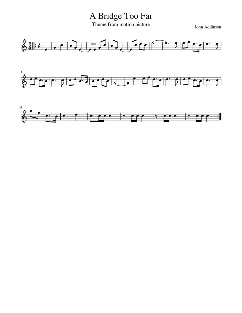 A Bridge Too Far Sheet Music For Trumpet In B Flat Solo Musescore Com