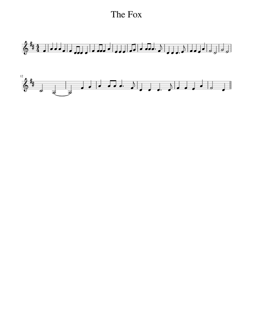 The Fox Sheet music for Piano (Solo) | Musescore.com