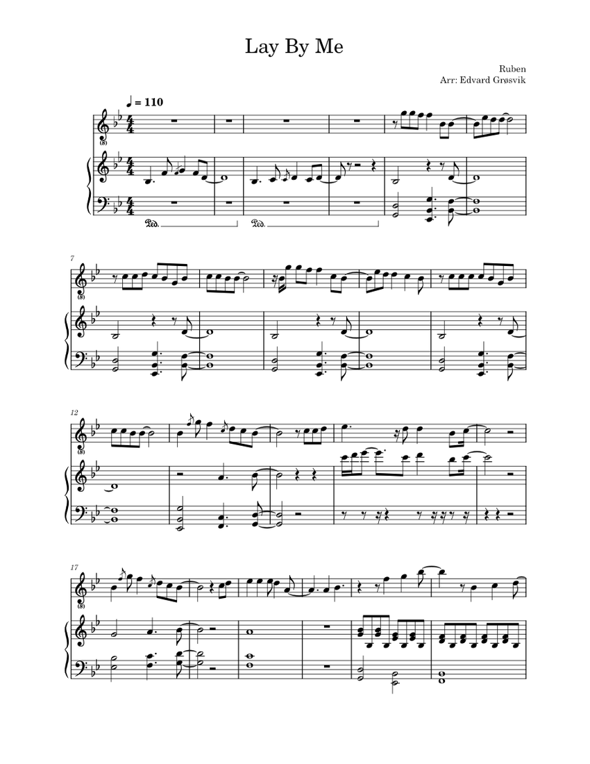 Lay By Me - Ruben - piano tutorial