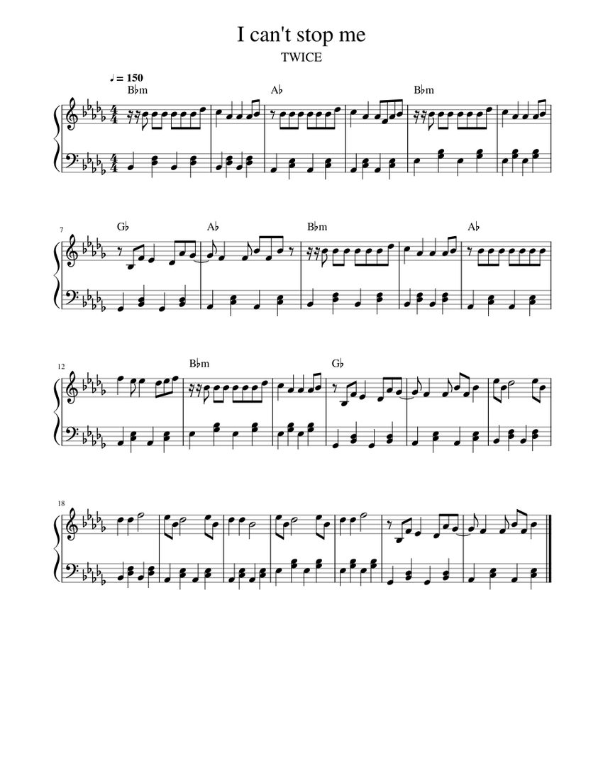 I can't stop me TWICE Sheet music for Piano (Solo) | Musescore.com