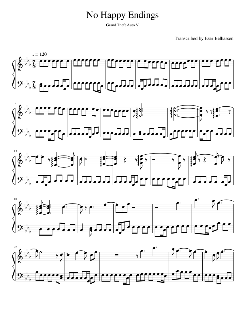 No Happy Endings Sheet music for Piano (Solo) Easy