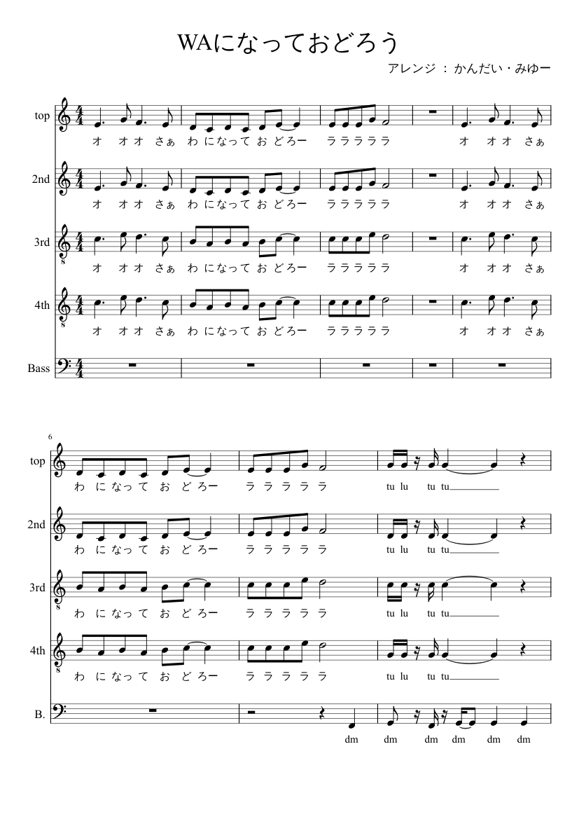 wa に なっ て おど ろう 歌詞