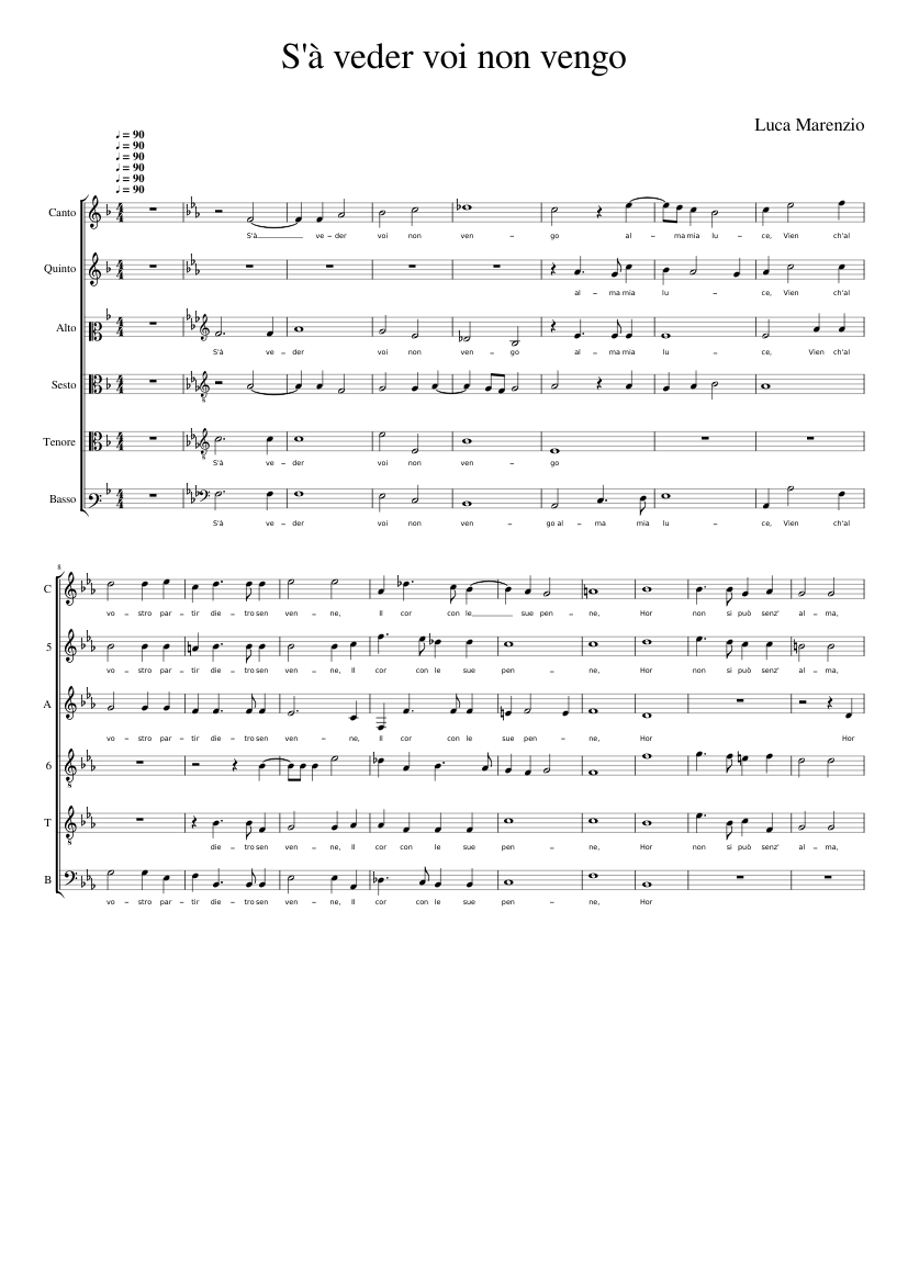 S'à veder voi non vengo