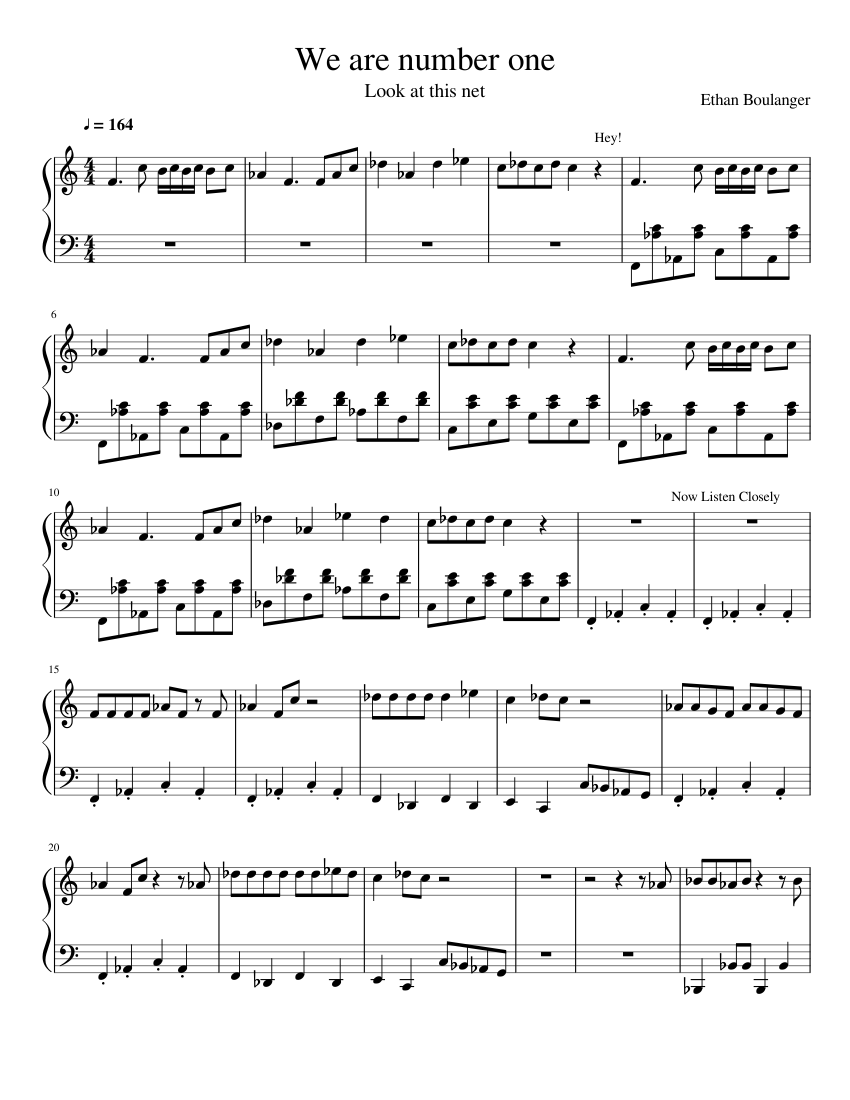 We are Number One Sheet music for Piano (Solo) | Download and print in
